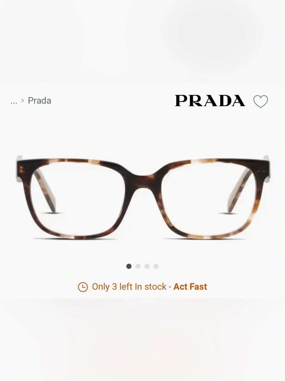 Prada Women’s Gold Tortoise Brown Optical Glasses